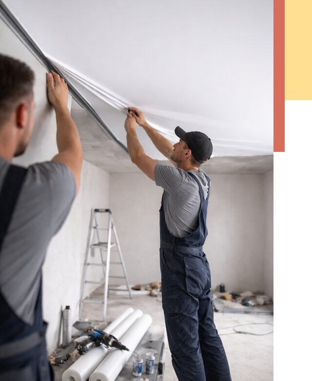 Монтаж матового натяжного потолка в Еманжелинске от 4622 руб./м² — быстро и недорого | ОТДЕЛОЧНИК-Мнж