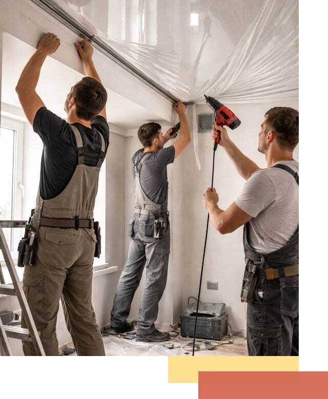 Монтаж глянцевого натяжного потолка в Еманжелинске быстро и качественно