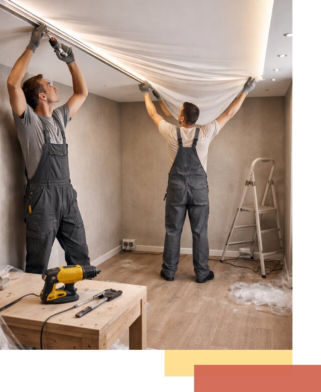 Монтаж натяжного потолка с подсветкой в Еманжелинске цена и сроки