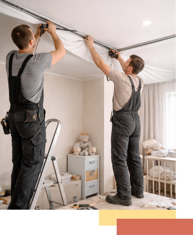 Монтаж натяжного потолка в детской комнате в Еманжелинске