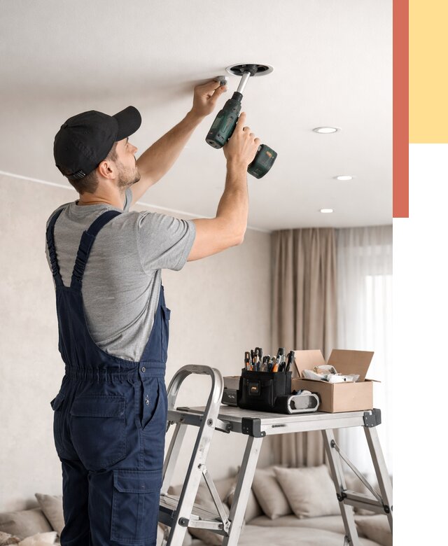 Установка и монтаж точечных светильников в натяжной потолок в Еманжелинске от 1849 руб. | ОТДЕЛОЧНИК-Мнж