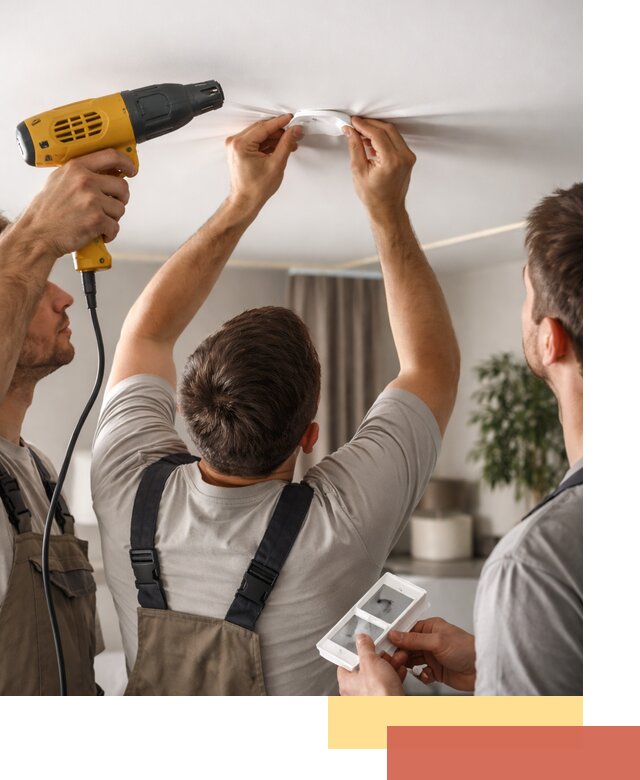 Ремонт прокола полотна натяжного потолка в Еманжелинске