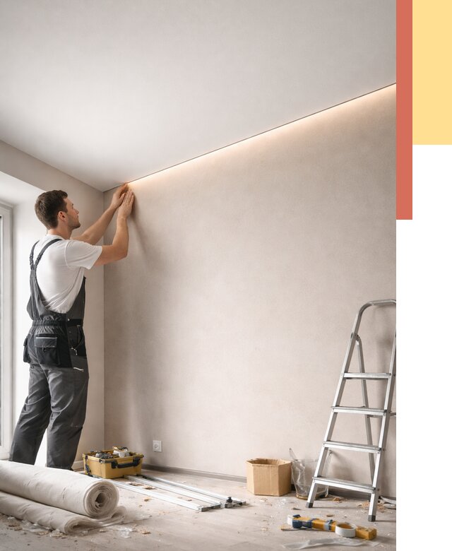 Теневые натяжные потолки в Еманжелинске от 8422 руб. под ключ | ОТДЕЛОЧНИК-Мнж