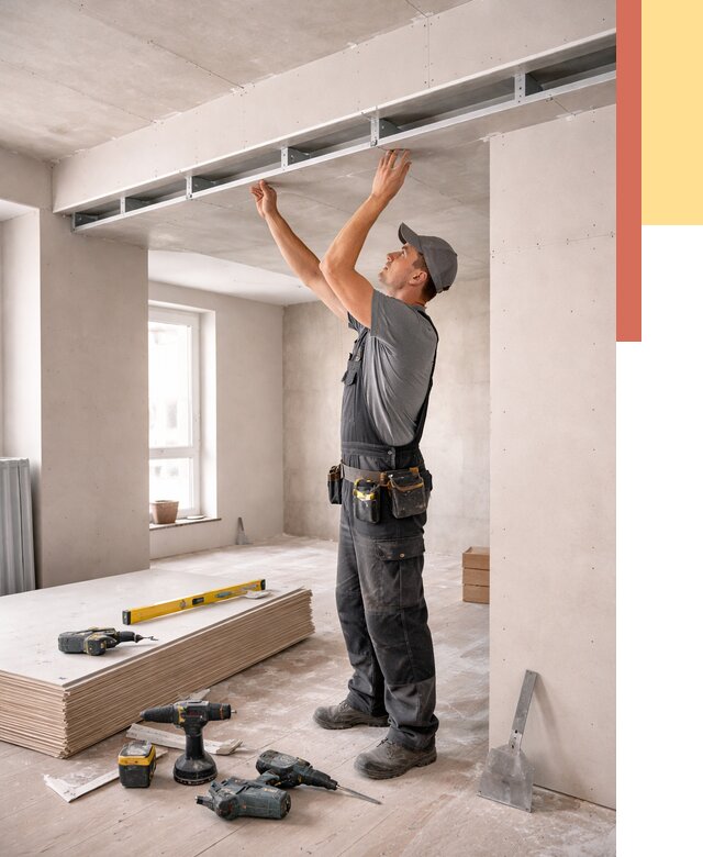 Потолок из гипсокартона с нишей в Еманжелинске от 1284 руб. под ключ | ОТДЕЛОЧНИК-Мнж