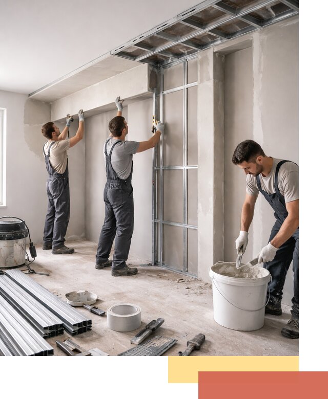 Монтаж потолка из гипсокартона с нишей в Еманжелинске