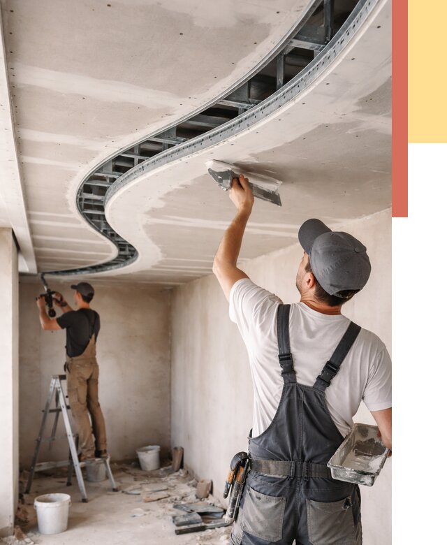 Криволинейный потолок из гипсокартона в Еманжелинске от 2157 руб./м2 | ОТДЕЛОЧНИК-Мнж