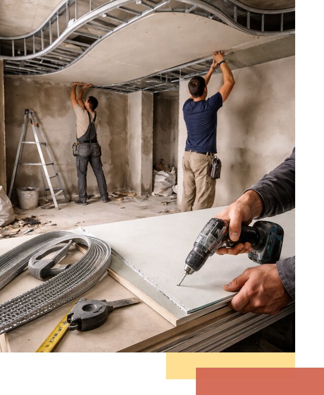 Криволинейный потолок из гипсокартона в Еманжелинске — монтаж и отделка