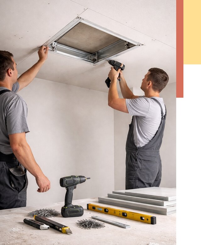 Установка люка в потолок ГКЛ в Еманжелинске от 2568 руб. под ключ | ОТДЕЛОЧНИК-Мнж