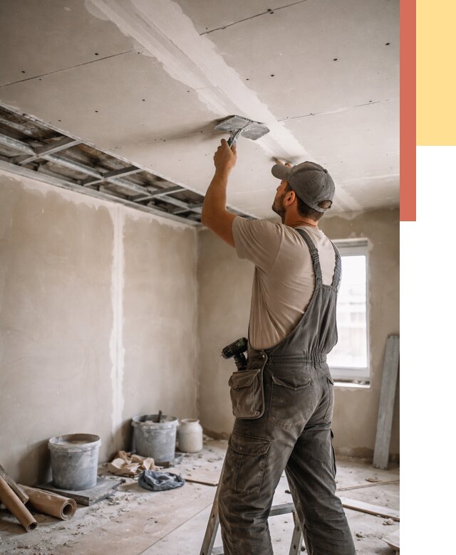 Ремонт потолка из гипсокартона в Еманжелинске от 668 руб./м² — быстро и недорого | ОТДЕЛОЧНИК-Мнж