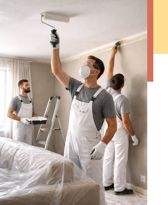 Покраска потолка водоэмельсионной краской в Еманжелинске от 2260 руб/м² — услуги под ключ | ОТДЕЛОЧНИК-Мнж