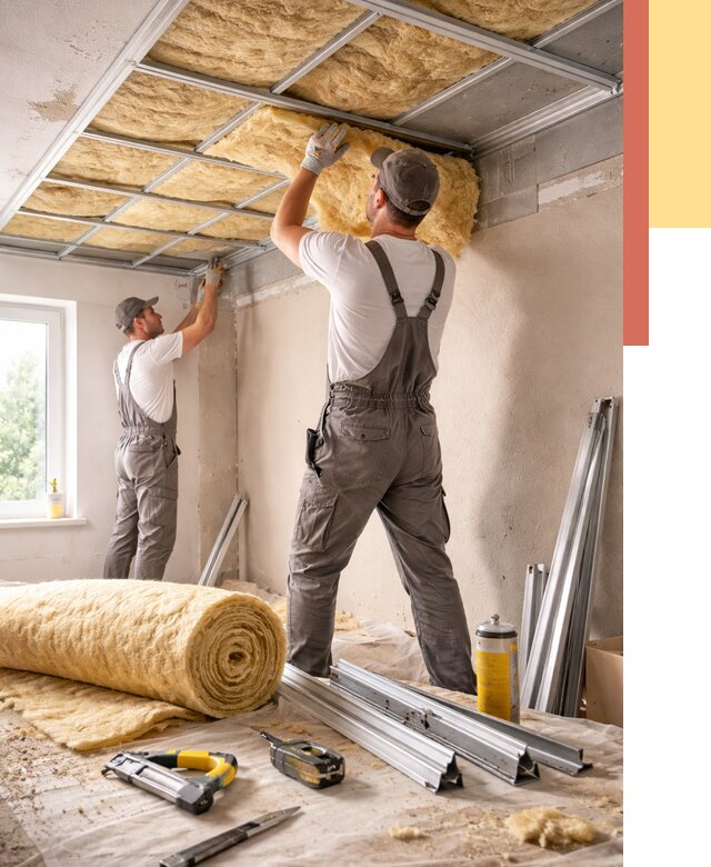 Утепление потолка в Еманжелинске от 7395 руб/м2 — недорого, быстро, под ключ | ОТДЕЛОЧНИК-Мнж