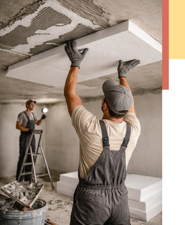 Утепление потолка пенопластом в Еманжелинске от 4622 руб/м2 — недорого и быстро | ОТДЕЛОЧНИК-Мнж