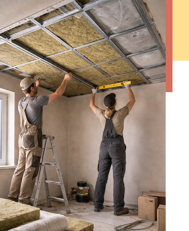 Шумоизоляция потолка в Еманжелинске от 1284 руб. под ключ — услуги ОТДЕЛОЧНИК-Мнж